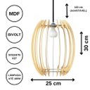 Ver imagem 3 de Luminária Teto tipo Pendente GREGA MDF - Completa - Cor: Preta