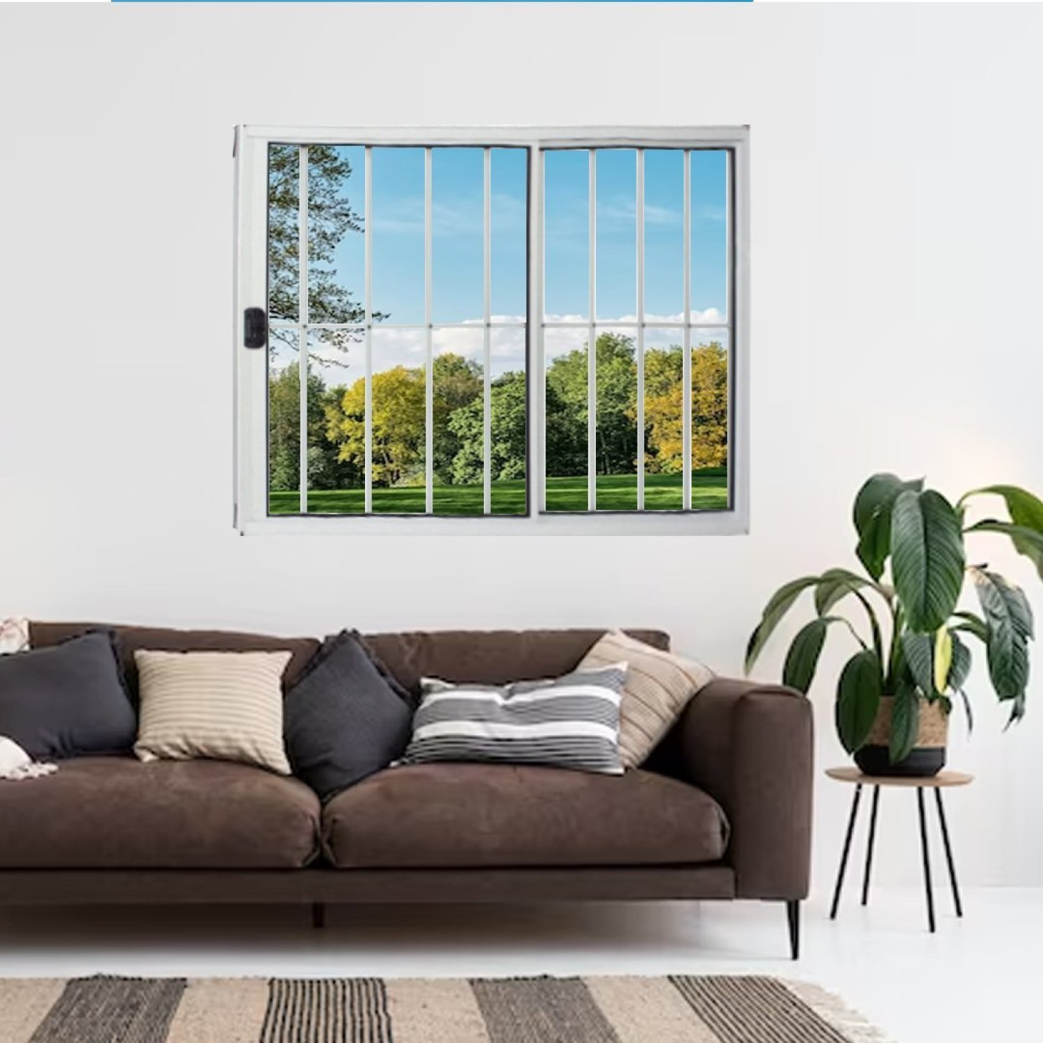 Janela Vitrô de Alumínio 2 Folhas 100 X 120cm Modular com Grade