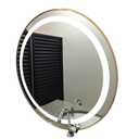 Ver imagem 6 de Espelho 4mm Banheiro Led 3 Cores 60 Cm Redondo Moldura Dourada Tecla Touch Screem Luz Frontal
