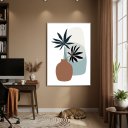 Ver imagem 1 de Quadro Decorativo Arte Vaso Marrom 70x50cm Mold Branca