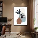 Ver imagem 2 de Quadro Decorativo Arte Vaso Marrom 70x50cm Mold Branca