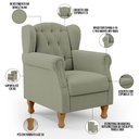 Ver imagem 4 de Kit 02 Poltronas Decorativa para Sala de Estar Yara P02 Bouclê Oliva - Lyam Decor