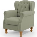 Ver imagem 3 de Kit 02 Poltronas Decorativa para Sala de Estar Yara P02 Bouclê Oliva - Lyam Decor