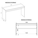 Ver imagem 2 de Mesa Computador para Escritório 136 Cm Marrom Recta Caemmun
