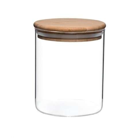 Pote Hermético Vidro Boro C- Tampa de Bambu 750ml Mimo Style