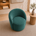 Ver imagem 5 de Poltrona Decorativa Yara Base Giratória Suede Sala Estar Quarto Recepção Confortável