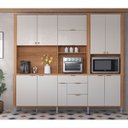 Ver imagem 2 de Armário de Cozinha Astra 10 Portas 4 Gavetas Jequitibá/areia - Lukaliam