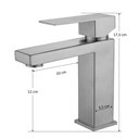 Ver imagem 4 de Torneira Banheiro Bica Baixa Quadrada Aço Escovado:aço Escovado