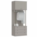 Ver imagem 1 de Módulo 3 Gavetas 2 Portas Guarda Roupa Closet Modulado Smart Tube