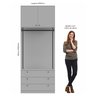 Módulo 3 Gavetas 2 Portas Guarda Roupa Closet Modulado Smart Tube - 5