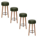 Ver imagem 1 de Kit 04 Banquetas Cozinha Paris Estofada D-33 Pés de Madeira Rosqueáveis Corano Verde - Desk