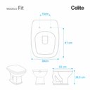 Ver imagem 2 de Assento Sanitario Poliester Decorado Pena de Pavao Fit Preta para vaso Celite