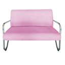 Ver imagem 2 de Kit Namoradeira + Poltrona Decorativa Bela Suede Rosa Bebê Braço Cromado