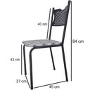 Ver imagem 3 de Kit 2 Cadeira para Cozinha Mc Jantar Tubular Almofadada Medcombo Preto Estrutura Preta com Assento C