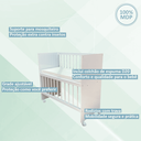 Ver imagem 4 de Mini Berço Bedside Compacto com Rodinhas com Colchão e Grade Móvel Branco - Mabe Magazine