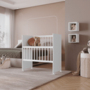 Ver imagem 1 de Mini Berço Bedside Compacto com Rodinhas com Colchão e Grade Móvel Branco - Mabe Magazine