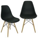 Ver imagem 2 de Kit 2 Cadeiras Charles Eames Eiffel Wood Design - Preta Preto
