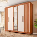 Ver imagem 1 de Guarda-Roupa Casal com Espelho 5 Portas 2 Gavetas Sophia Lux Espresso Móveis Off White/Freijó