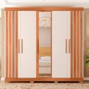 Ver imagem 2 de Guarda-roupa Casal com Espelho 5 Portas 2 Gavetas Sophia Lux Espresso Móveis