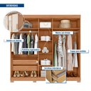 Ver imagem 3 de Guarda-Roupa Casal com Espelho 5 Portas 2 Gavetas Sophia Lux Espresso Móveis Off White/Freijó