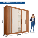Ver imagem 4 de Guarda-Roupa Casal com Espelho 5 Portas 2 Gavetas Sophia Lux Espresso Móveis Off White/Freijó
