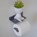 Ver imagem 2 de Papeleira para Banheiro de Parede Suporte Porta Papel Higiênico com Porta Objeto Cinza Masutti