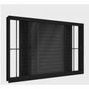 Ver imagem 1 de Veneziana 3 Folhas de Correr com Grade Alumínio Preto 120x120 Linha 25