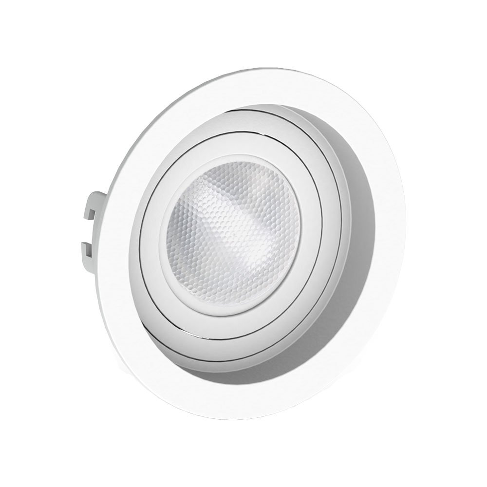 Kit 18 Spot Embutir Redondo Recuado Par20 Branco + Lâmpada Led 4,8w 4000k - 2