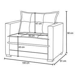Poltrona Cama Londres Suede Bege Dmonegatto Suede Bege - 5