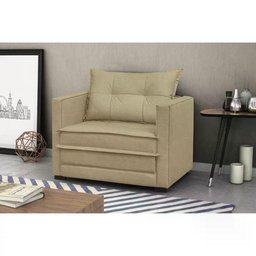 Poltrona Cama Londres Suede Bege Dmonegatto Suede Bege - 7