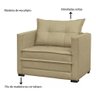 Poltrona Cama Londres Suede Bege Dmonegatto Suede Bege - 3