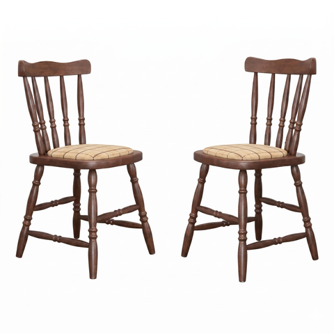 2 Cadeiras Colonial Soft Estofada Imbuia