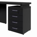 Ver imagem 3 de Mesa em L para Escritório Gaveteiro 4 Gavetas 150cm Preto F5 Office