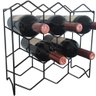 Adega Colmeia 8 Garrafas Preto Fosco Porta Garrafas de Vinhos Horizontal Aramado - 1