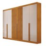 Guarda Roupa Casal Siena 6 Portas 100% Mdf 15mm 6 Gavetas 2,70m Detalhe Ripado - 1
