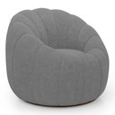 Ver imagem 5 de Poltrona Decorativa Estilo Concha Abóbora Shell Giratória Bouclê Cinza Escuro - Desk Design
