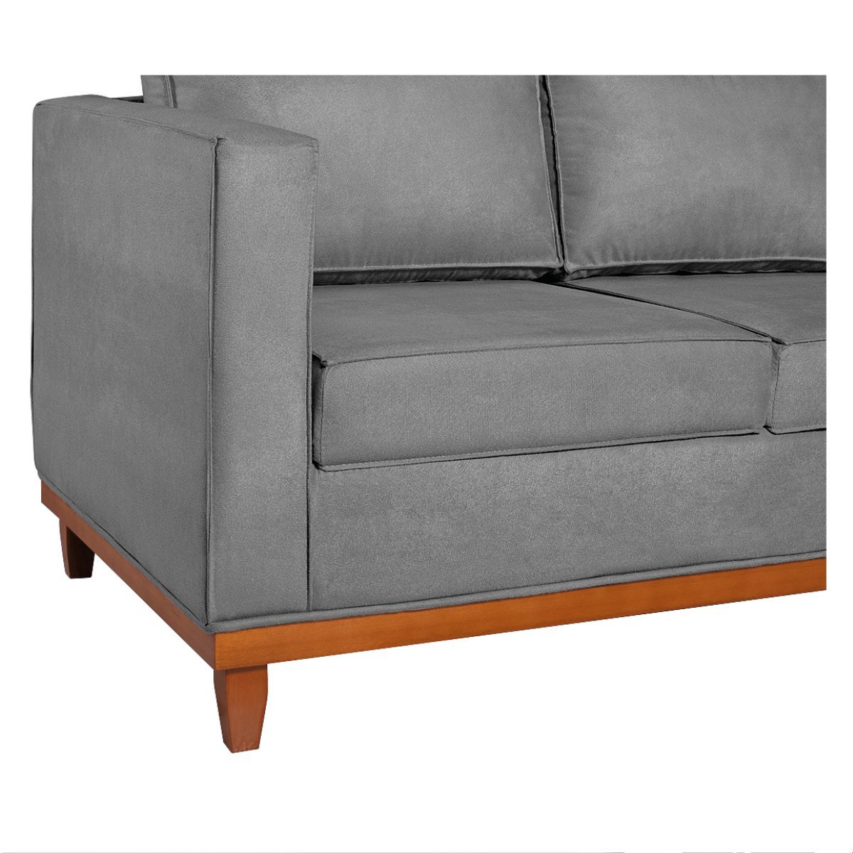 Sofá 3 Lugares Europa 180 cm Estilo Conforto e Elegância Suede Cinza - ADJ Decor - 5