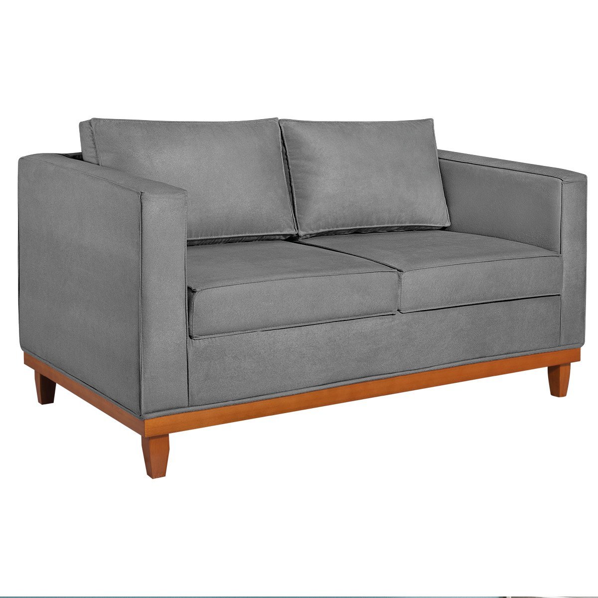 Sofá 3 Lugares Europa 180 cm Estilo Conforto e Elegância Suede Cinza - ADJ Decor - 2