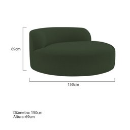 Poltrona Orgânica Chaise Rússia Linho Verde - Amarena Móveis - 9