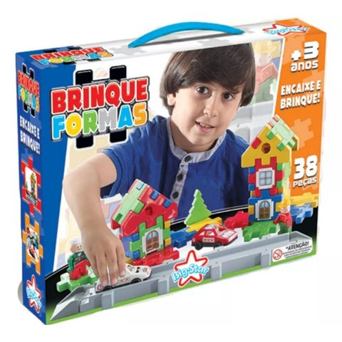 Brinquedo Peças de Encaixar Brinque Formas 38 Peças Big Star Idade +3