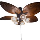 Ver imagem 3 de Ventilador de Teto Bivolt 5 Pás Folha Marrom com 5 Cúpulas de Iluminação