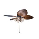 Ver imagem 2 de Ventilador de Teto Bivolt 5 Pás Folha Marrom com 5 Cúpulas de Iluminação