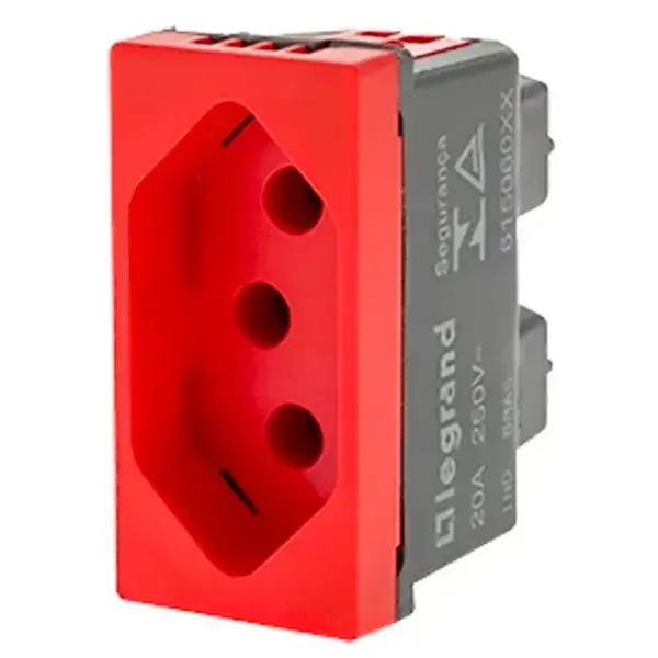 Tomada 2p T 20a Vermelha 615079 Pial Plus Antiga