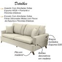 Ver imagem 3 de Sofa 3 Lugares 180 cm Eron Linho Cru Vazzano