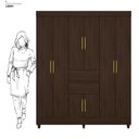 Ver imagem 4 de Guarda Roupa Casal 8 Portas e 2 Gavetas Paranaguá - Ébano Touch