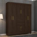 Ver imagem 1 de Guarda Roupa Casal 8 Portas e 2 Gavetas Paranaguá - Ébano Touch