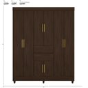 Ver imagem 2 de Guarda Roupa Casal 8 Portas e 2 Gavetas Paranaguá - Ébano Touch