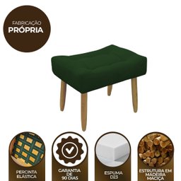 Puff Decorativo Quarto e Sala de Estar Suede Light Herrero:Verde - 6