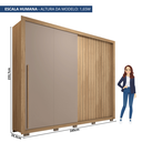 Ver imagem 5 de Guarda Roupa Casal Ripado 2 Portas e 4 Gavetas Suburban Gold Cinza/Buriti/Fendi