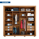 Ver imagem 7 de Guarda Roupa Casal Ripado 2 Portas e 4 Gavetas Suburban Gold Cinza/Buriti/Fendi